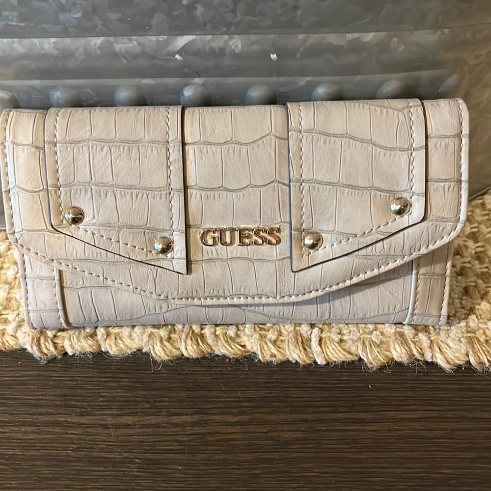 Guess gray wallet with studs